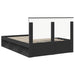 Cadru de pat cu headboard Negru 140 x 200 cm Lemn de pin masiv - WALTI WALTI