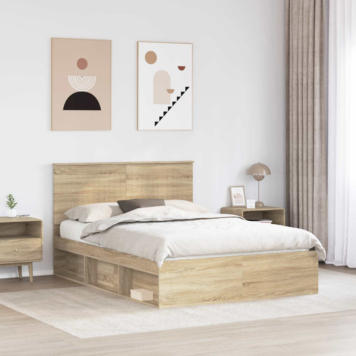 Cadru de pat cu headboard Sonoma 140 x 200 cm Lemn de pin masiv - WALTI WALTI