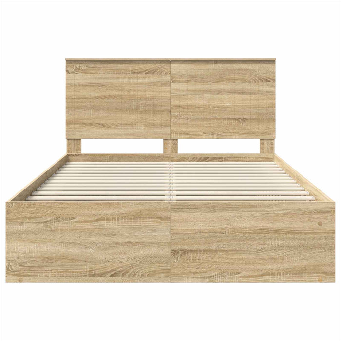 Cadru de pat cu headboard Sonoma 140 x 200 cm Lemn de pin masiv - WALTI WALTI