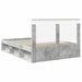 Cadru de pat cu headboard Beton 140 x 190 cm Lemn de pin masiv - WALTI WALTI