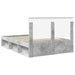 Cadru de pat Gri Concret 135 x 190 cm Lemn de pin masiv - WALTI WALTI