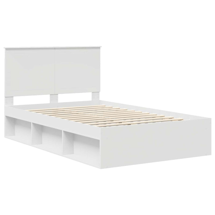 Cadru de pat cu headboard Alb 120 x 200 cm Lemn de pin masiv - WALTI WALTI