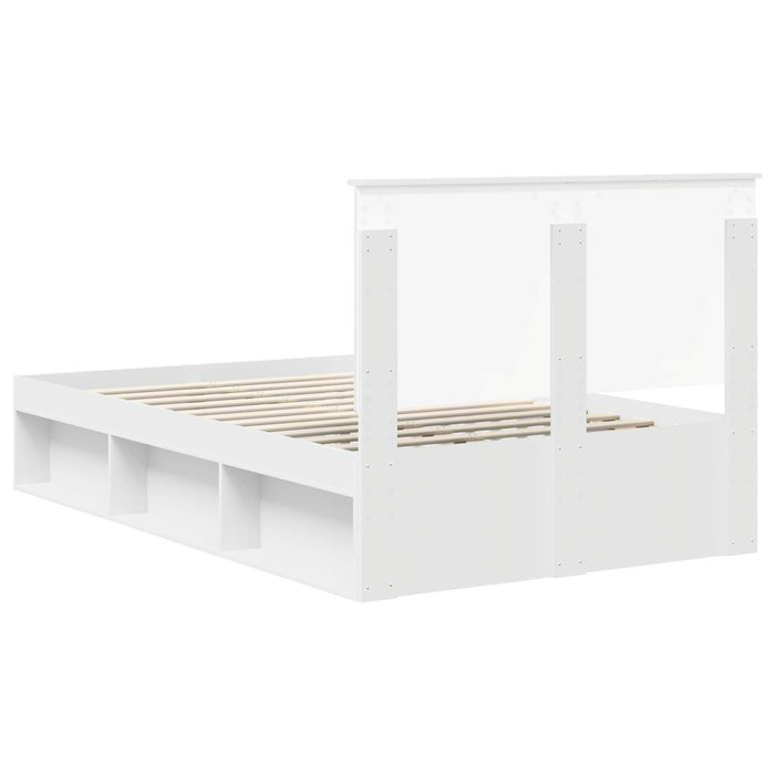 Cadru de pat cu headboard Alb 120 x 200 cm Lemn de pin masiv - WALTI WALTI