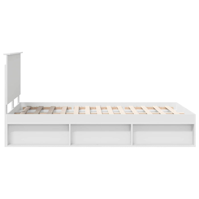 Cadru de pat cu headboard Alb 120 x 200 cm Lemn de pin masiv - WALTI WALTI