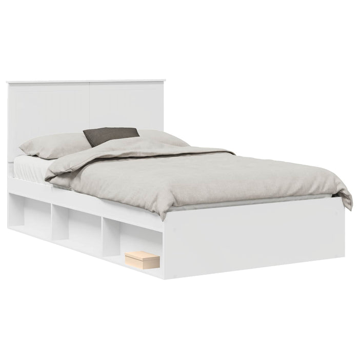 Cadru de pat cu headboard Alb 120 x 190 cm Lemn de pin masiv - WALTI WALTI