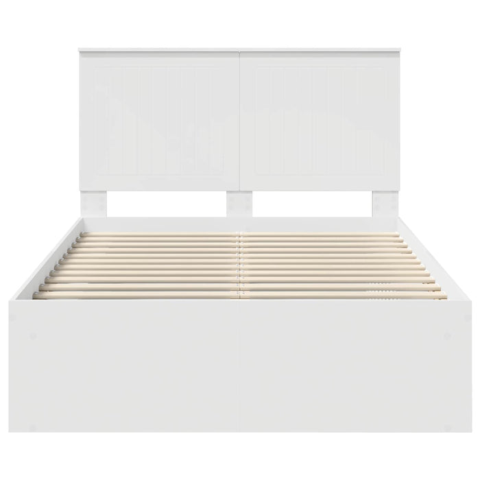Cadru de pat cu headboard Alb 120 x 190 cm Lemn de pin masiv - WALTI WALTI