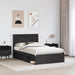 Cadru de pat cu headboard Negru 120 x 190 cm Lemn de pin masiv - WALTI WALTI