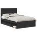 Cadru de pat cu headboard Negru 120 x 190 cm Lemn de pin masiv - WALTI WALTI