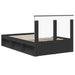 Cadru de pat cu headboard Negru 120 x 190 cm Lemn de pin masiv - WALTI WALTI