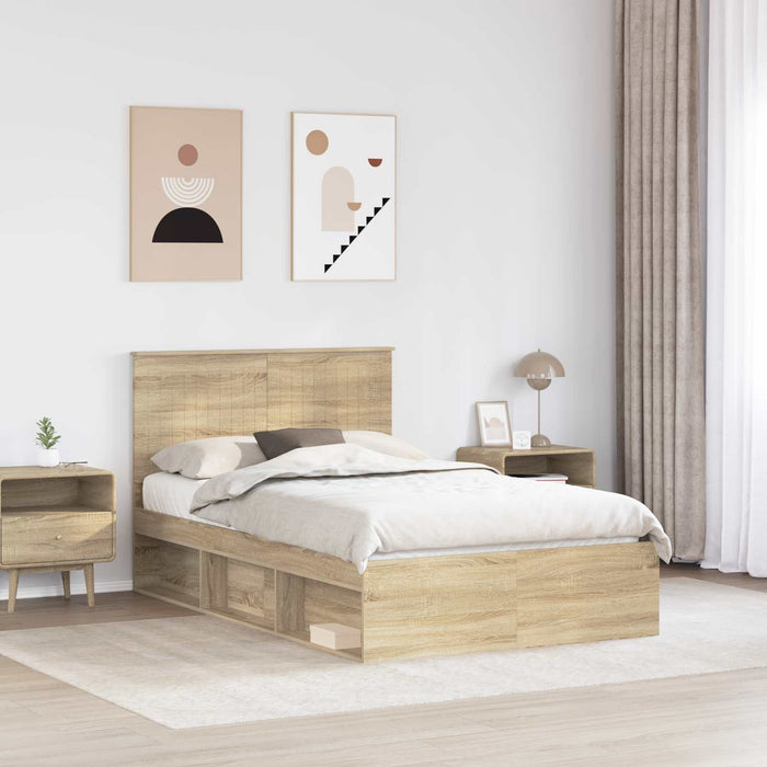 Cadru de pat cu headboard Sonoma 120 x 190 cm Lemn de pin masiv - WALTI WALTI