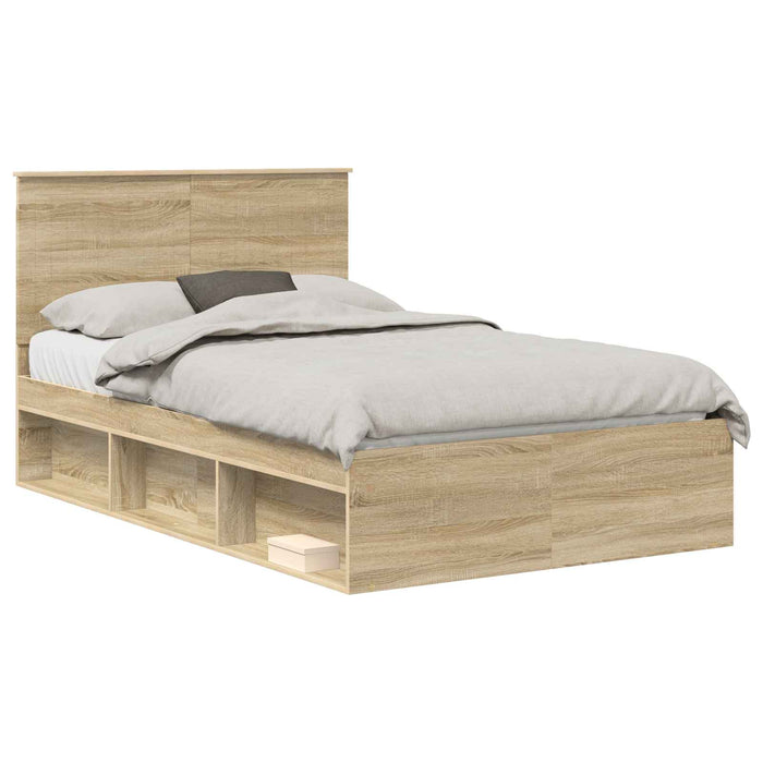 Cadru de pat cu headboard Sonoma 120 x 190 cm Lemn de pin masiv - WALTI WALTI