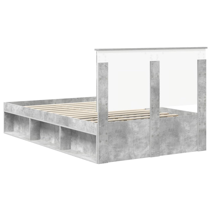 Cadru de pat cu headboard Beton 120 x 190 cm Lemn de pin masiv - WALTI WALTI