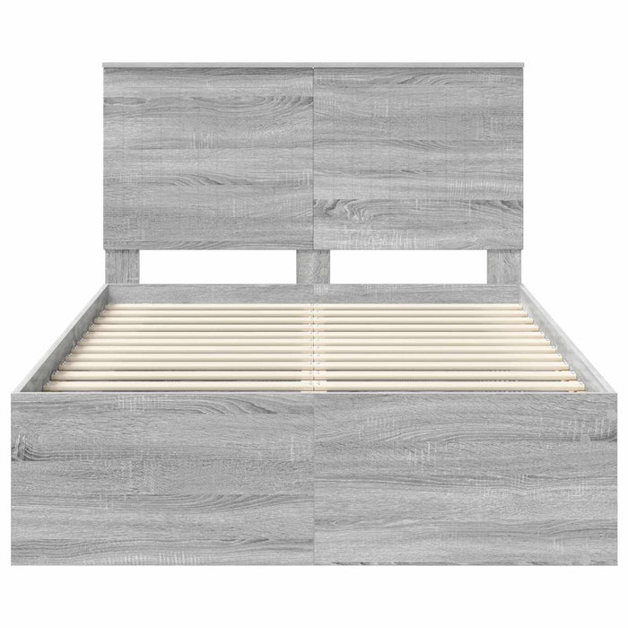 Cadru de pat Gri Sonoma 120 x 190 cm Lemn de pin masiv - WALTI WALTI