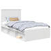 Cadru de pat cu headboard Alb 100 x 200 cm Lemn de pin masiv - WALTI WALTI
