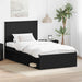 Cadru de pat cu headboard Negru 100 x 200 cm Lemn de pin masiv - WALTI WALTI