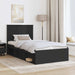 Cadru de pat cu headboard Negru 100 x 200 cm Lemn de pin masiv - WALTI WALTI