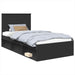 Cadru de pat cu headboard Negru 100 x 200 cm Lemn de pin masiv - WALTI WALTI