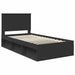 Cadru de pat cu headboard Negru 100 x 200 cm Lemn de pin masiv - WALTI WALTI