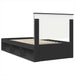 Cadru de pat cu headboard Negru 100 x 200 cm Lemn de pin masiv - WALTI WALTI