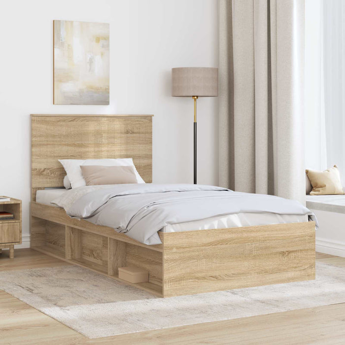 Cadru de pat cu headboard Sonoma 100 x 200 cm Lemn de pin masiv - WALTI WALTI