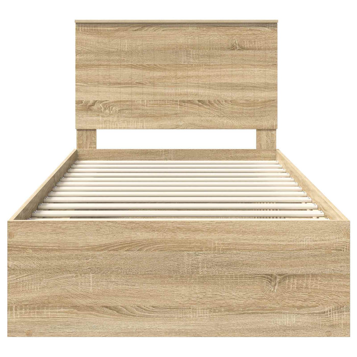 Cadru de pat cu headboard Sonoma 100 x 200 cm Lemn de pin masiv - WALTI WALTI