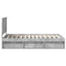 Cadru de pat Gri Concret 100 x 200 cm Lemn de pin masiv - WALTI WALTI