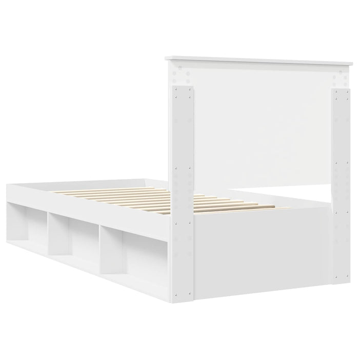 Cadru de pat cu headboard Alb 90 x 200 cm Lemn de pin masiv - WALTI WALTI
