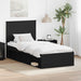 Cadru de pat cu headboard Negru 90 x 200 cm Lemn de pin masiv - WALTI WALTI