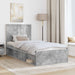 Cadru de pat cu headboard Beton 90 x 200 cm Lemn de pin masiv - WALTI WALTI