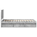 Cadru de pat cu headboard Beton 90 x 200 cm Lemn de pin masiv - WALTI WALTI