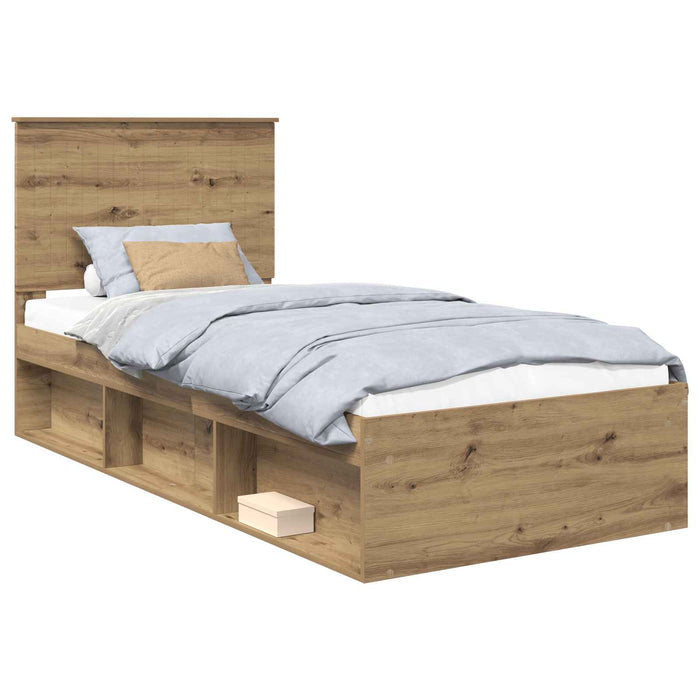 Cadru de pat Stejar artizanal 90 x 200 cm Lemn de pin masiv - WALTI WALTI