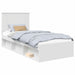 Cadru de pat cu headboard Alb 90 x 190 cm Lemn de pin masiv - WALTI WALTI