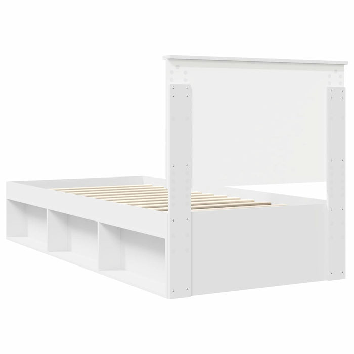 Cadru de pat cu headboard Alb 90 x 190 cm Lemn de pin masiv - WALTI WALTI