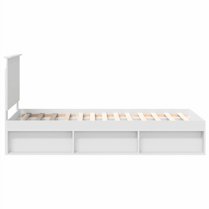Cadru de pat cu headboard Alb 90 x 190 cm Lemn de pin masiv - WALTI WALTI