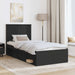 Cadru de pat cu headboard Negru 90 x 190 cm Lemn de pin masiv - WALTI WALTI