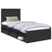 Cadru de pat cu headboard Negru 90 x 190 cm Lemn de pin masiv - WALTI WALTI