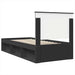 Cadru de pat cu headboard Negru 90 x 190 cm Lemn de pin masiv - WALTI WALTI