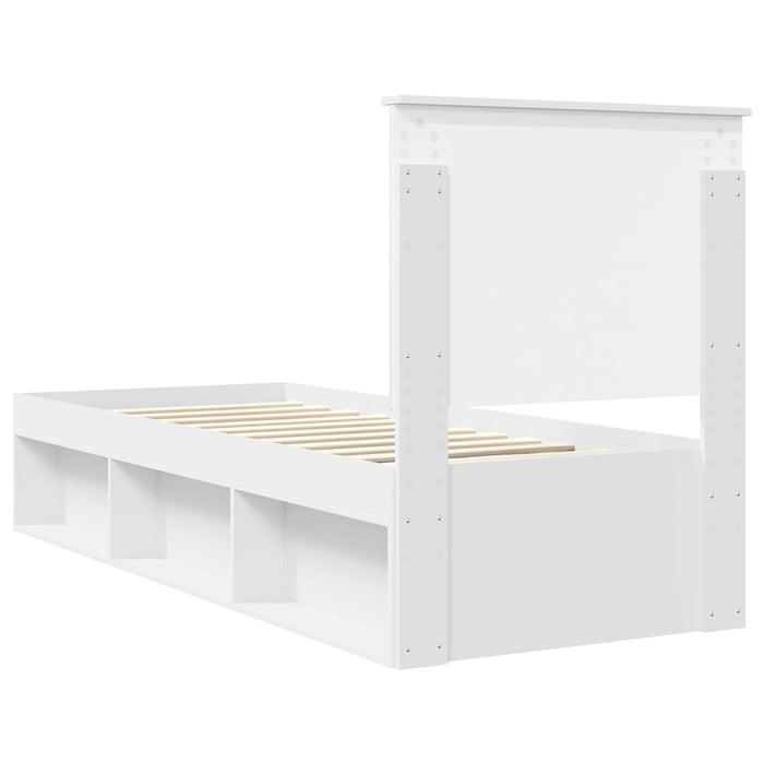 Cadru de pat cu headboard Alb 75 x 190 cm Lemn de pin masiv - WALTI WALTI