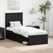 Cadru de pat cu headboard Negru 75 x 190 cm Lemn de pin masiv - WALTI WALTI