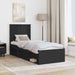Cadru de pat cu headboard Negru 75 x 190 cm Lemn de pin masiv - WALTI WALTI