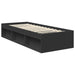 Cadru de pat cu headboard Negru 75 x 190 cm Lemn de pin masiv - WALTI WALTI