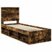 Cadru de pat Stejar fumuriu 75 x 190 cm Lemn de pin masiv - WALTI WALTI