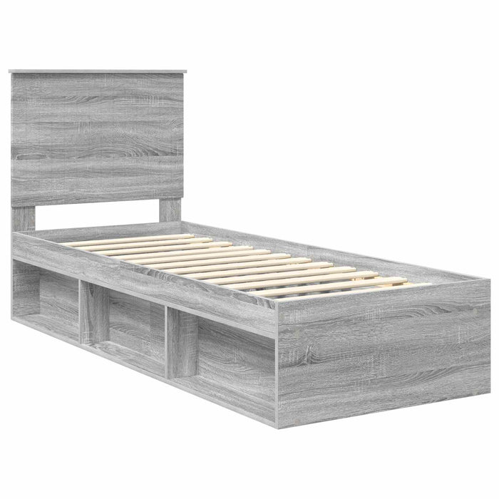 Cadru de pat Gri Sonoma 75 x 190 cm Lemn de pin masiv - WALTI WALTI