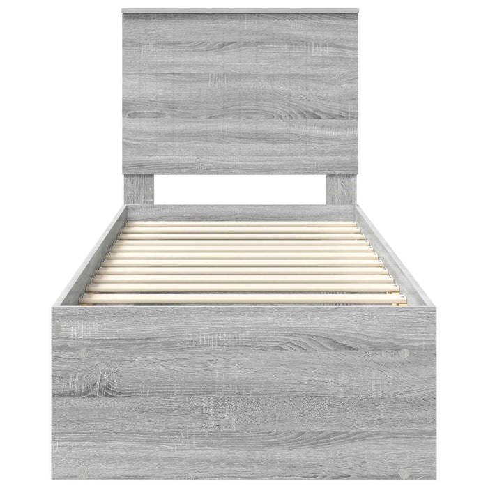 Cadru de pat Gri Sonoma 75 x 190 cm Lemn de pin masiv - WALTI WALTI