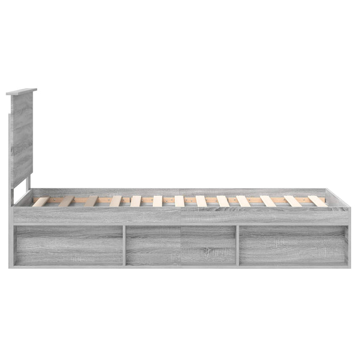Cadru de pat Gri Sonoma 75 x 190 cm Lemn de pin masiv - WALTI WALTI