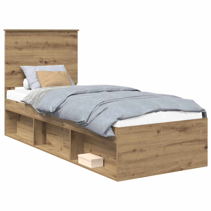 Cadru de pat Stejar artizanal 75 x 190 cm Lemn de pin masiv - WALTI WALTI