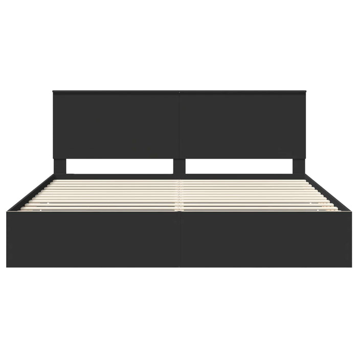 Cadru de pat cu sertar Negru 200 x 200 cm Lemn Ingineresc - WALTI WALTI