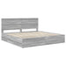 Cadru de pat cu sertar Gri Sonoma 200 x 200 cm Lemn Ingineresc - WALTI WALTI