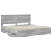 Cadru de pat cu sertar Gri Sonoma 200 x 200 cm Lemn Ingineresc - WALTI WALTI