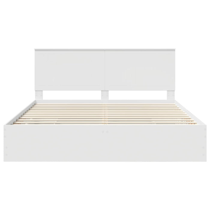 Cadru de pat cu sertar Alb 180 x 200 cm Lemn Ingineresc - WALTI WALTI
